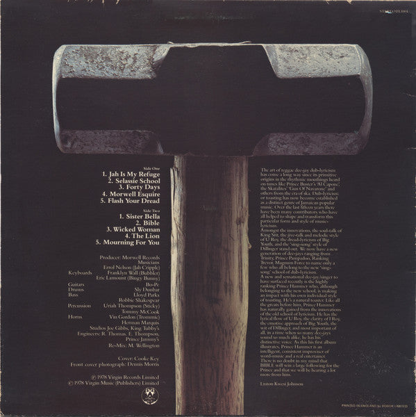 Prince Hammer : Bible (LP, Album)