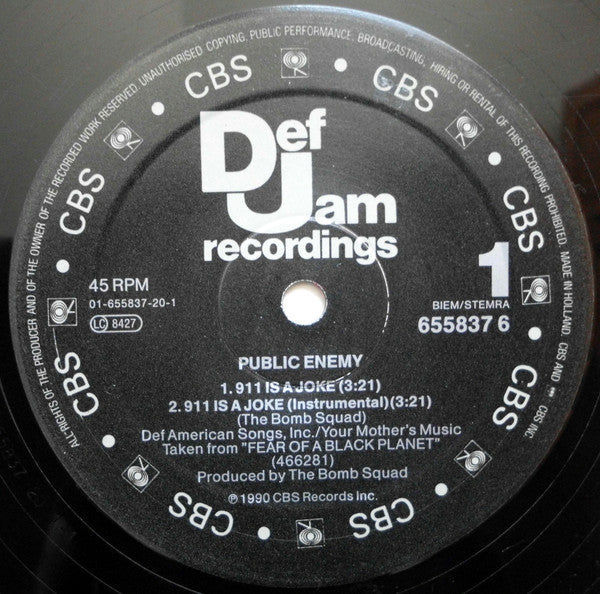 Public Enemy ~ 911 Is A Joke (Vinyl) - Djungel & Jazz