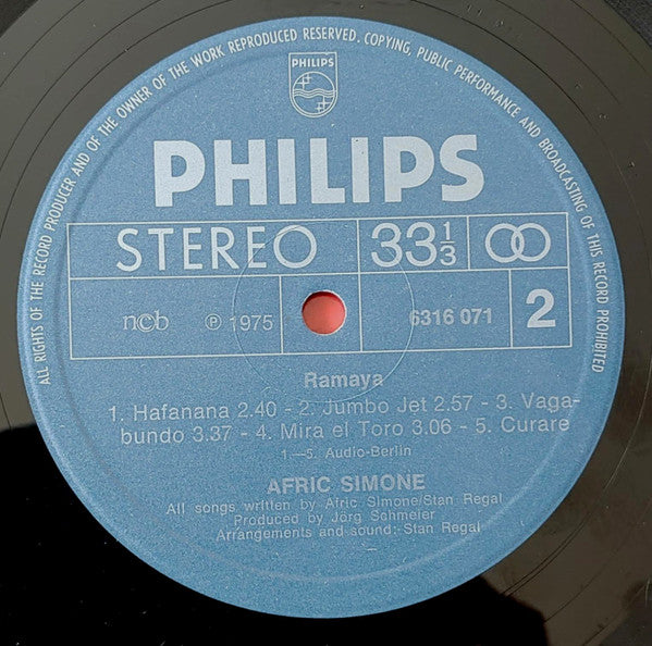 Afric Simone ~ Ramaya (Vinyl) - Djungel & Jazz