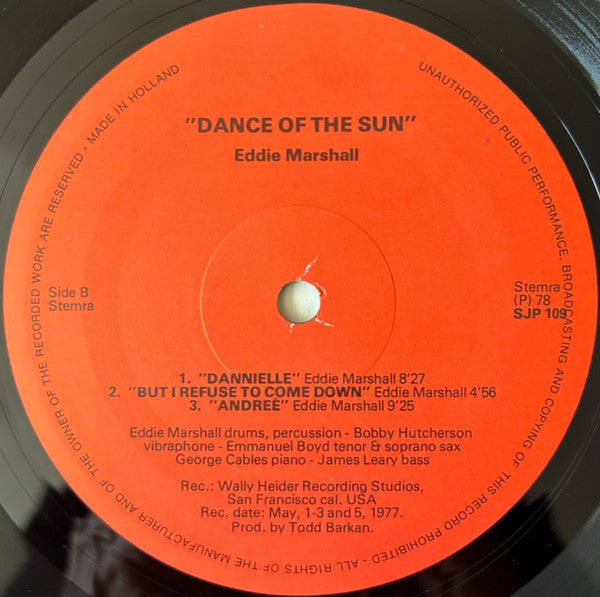 Eddie Marshall  ~ Dance Of The Sun (Vinyl) - Djungel & Jazz