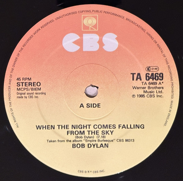 Bob Dylan ~ When The Night Comes Falling From The Sky (Full Length Version) (Vinyl) - Djungel & Jazz