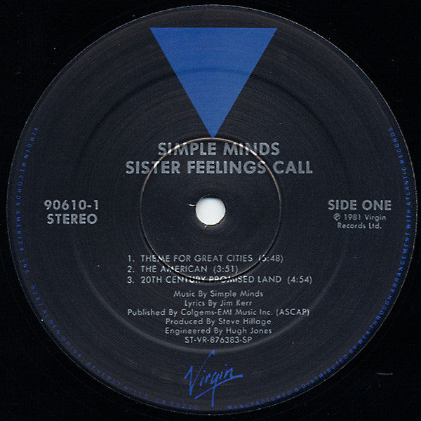 Simple Minds ~ Sister Feelings Call (Vinyl) - Djungel & Jazz
