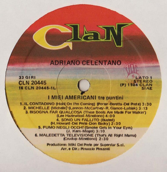 Adriano Celentano ~ I Miei Americani (Tre Puntini) (Vinyl) - Djungel & Jazz