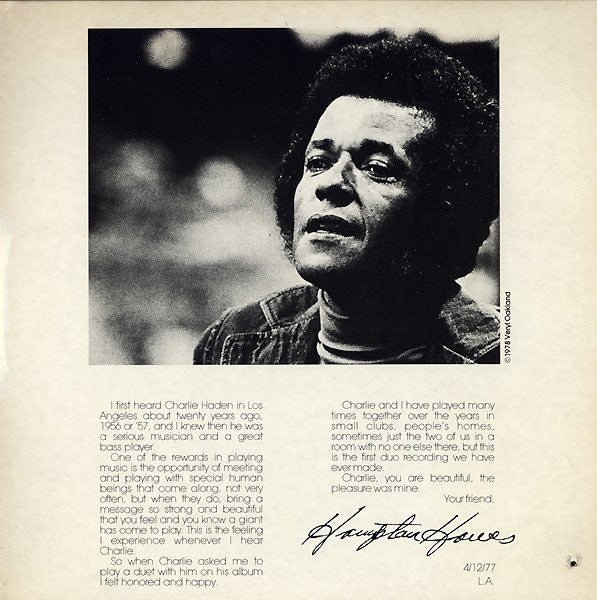 Charlie Haden / Hampton Hawes ~ As Long As There's Music (Vinyl) - Djungel & Jazz