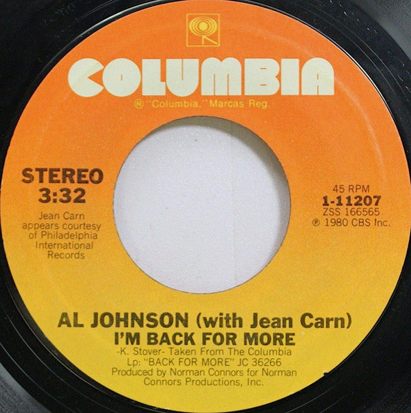 Al Johnson with Jean Carn ~ I'm Back For More (Vinyl) - Djungel & Jazz