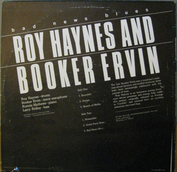 Roy Haynes And Booker Ervin ~ Bad News Blues (Vinyl) - Djungel & Jazz