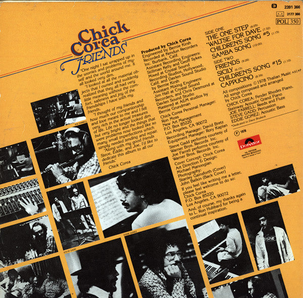 Chick Corea ~ Friends (Vinyl) - Djungel & Jazz