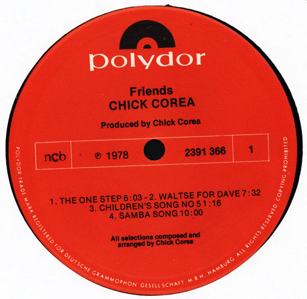 Chick Corea : Friends (LP, Album)