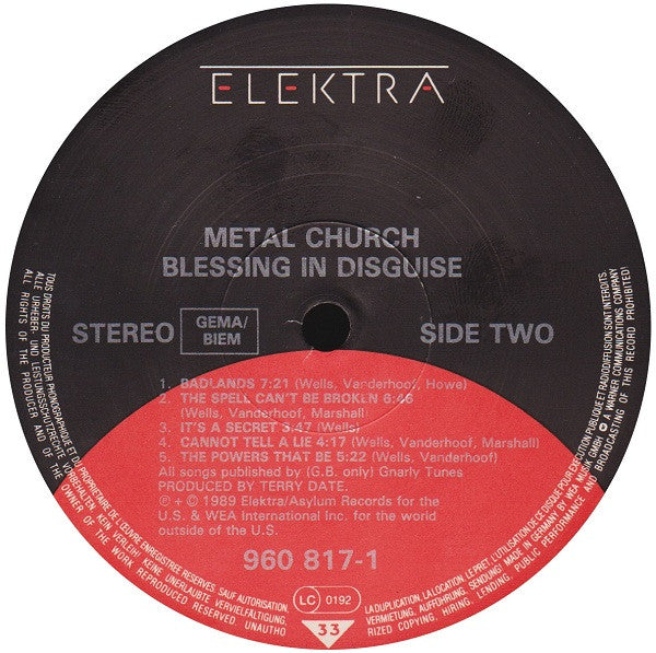 Metal Church : Blessing In Disguise (LP, Album)