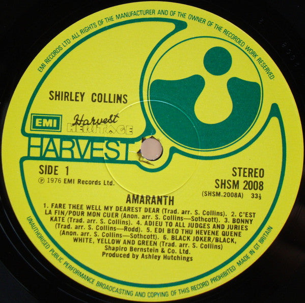 Shirley Collins ~ Amaranth (Vinyl) - Djungel & Jazz