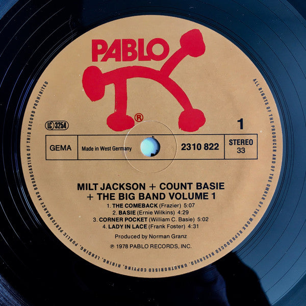 Milt Jackson + Count Basie + The Big Band ~ Milt Jackson + Count Basie + The Big Band Vol. 1 (Vinyl) - Djungel & Jazz