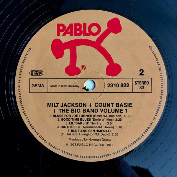 Milt Jackson + Count Basie + The Big Band ~ Milt Jackson + Count Basie + The Big Band Vol. 1 (Vinyl) - Djungel & Jazz