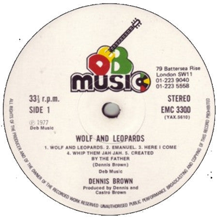 Dennis Brown : Wolf & Leopards (LP, Album, RE)