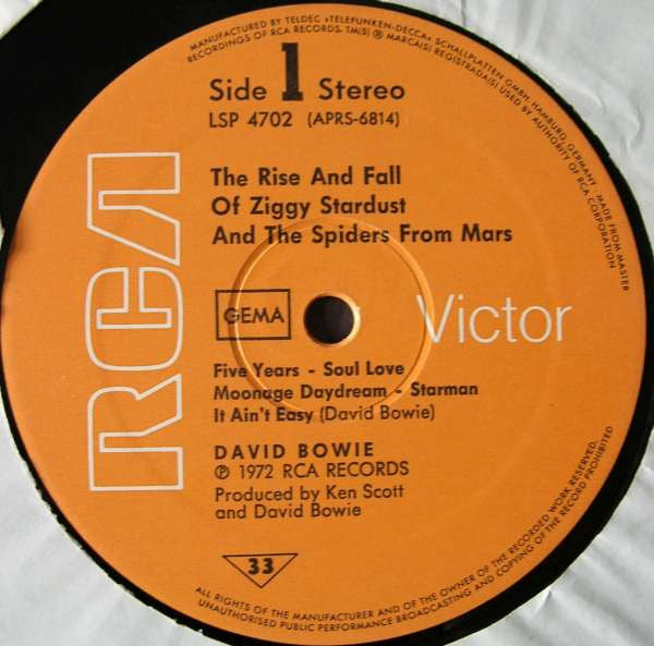 David Bowie : The Rise And Fall Of Ziggy Stardust And The Spiders From Mars (LP, Album, Gat)