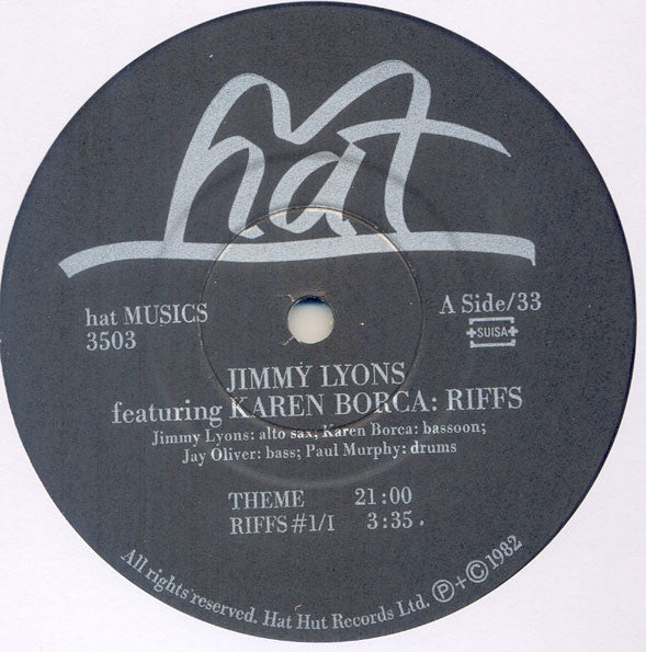 Jimmy Lyons featuring Karen Borca ~ Riffs (Vinyl) - Djungel & Jazz