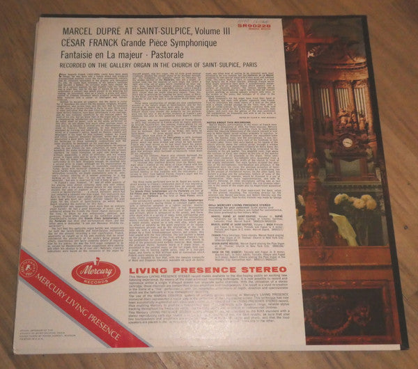 César Franck, Marcel Dupré ~ Dupré At Saint-Sulpice Volume Three (Vinyl) - Djungel & Jazz