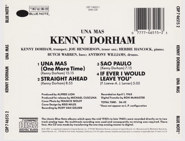 Kenny Dorham ~ Una Mas (One More Time) (Vinyl) - Djungel & Jazz