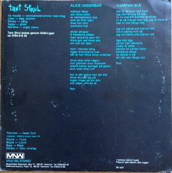 Tant Strul ~ Alice Underbar / Hjärtan Slå (Vinyl) - Djungel & Jazz