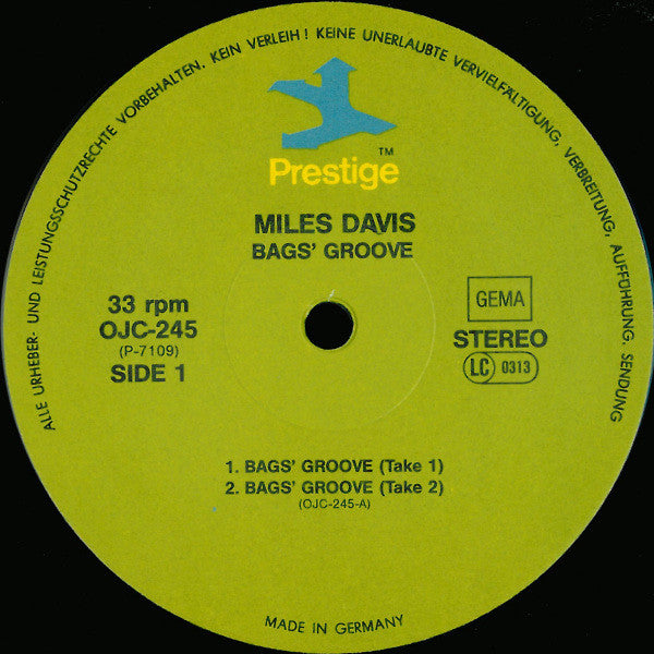 Miles Davis ~ Bags Groove (Vinyl) - Djungel & Jazz