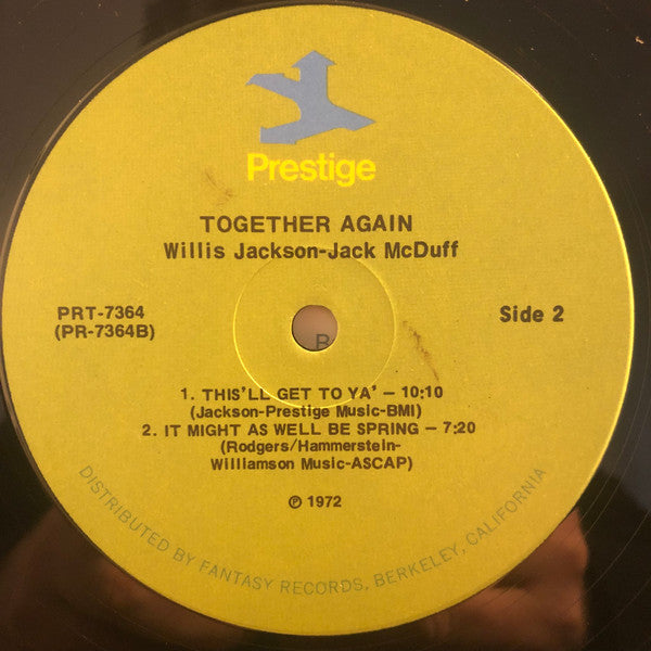 Willis Jackson With Brother Jack McDuff ~ Together Again! (Vinyl) - Djungel & Jazz