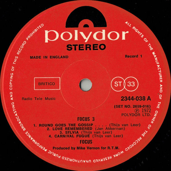 Focus  ~ Focus 3 (Vinyl) - Djungel & Jazz