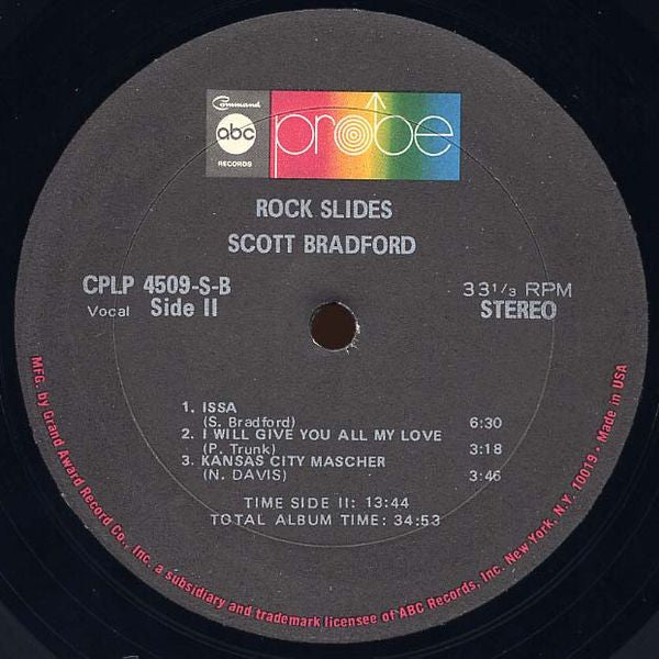 Scott Bradford (2) : Rock Slides (LP, Album)
