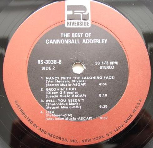 Cannonball Adderley : The Best Of Cannonball Adderley (LP, Comp)