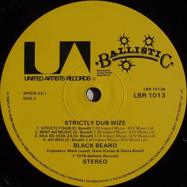 Blackbeard (2) : Strictly Dub Wize (LP, Album, RE)