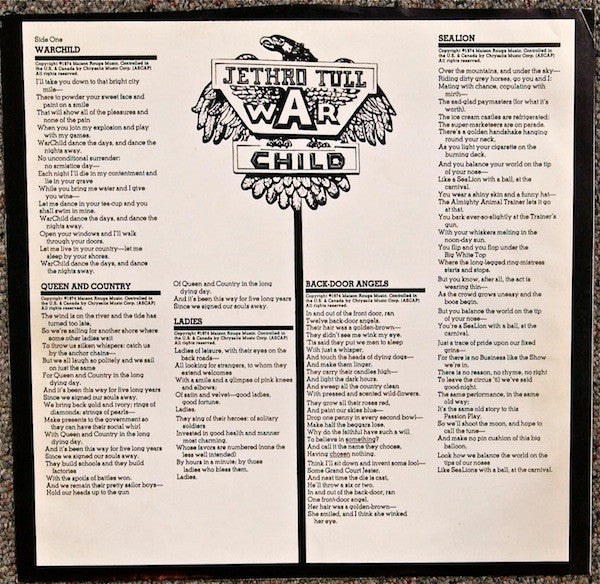 Jethro Tull ~ War Child (Vinyl) - Djungel & Jazz
