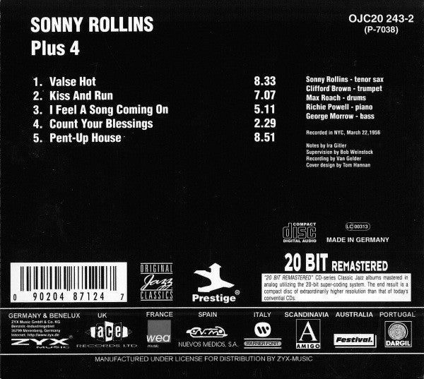 Sonny Rollins ~ Plus 4 (Vinyl) - Djungel & Jazz