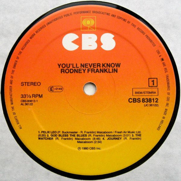 Rodney Franklin : You'll Never Know (LP, Album)