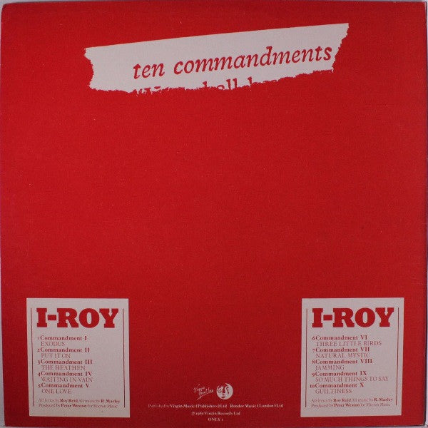 I-Roy : Ten Commandments (LP, Album, Pic, RE)