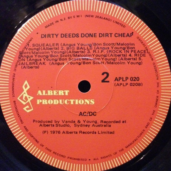 AC/DC : Dirty Deeds Done Dirt Cheap (LP, Album, RE, RP)