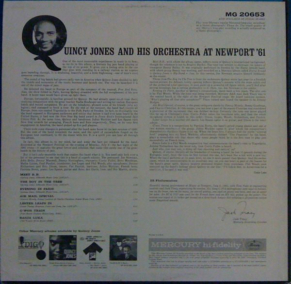 Quincy Jones And His Orchestra : At Newport '61 (LP, Album, Mono)