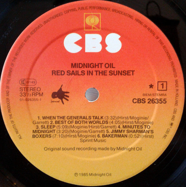 Midnight Oil ~ Red Sails In The Sunset (Vinyl) - Djungel & Jazz