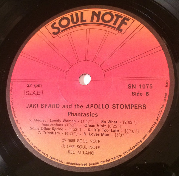 Jaki Byard And The Apollo Stompers ~ Phantasies (Vinyl) - Djungel & Jazz