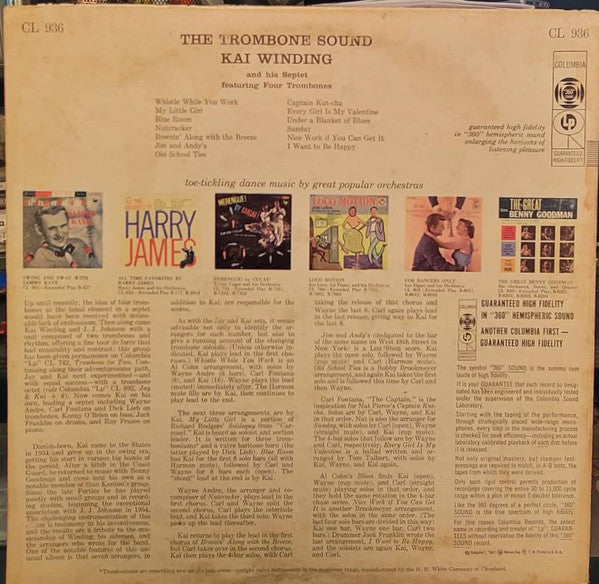 Kai Winding And His Septet ~ The Trombone Sound (Vinyl) - Djungel & Jazz