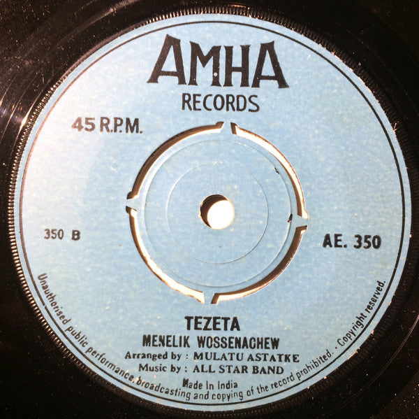 Menelik Wossenatchew ~ Belew Bedubaye / Tezeta (Vinyl) - Djungel & Jazz