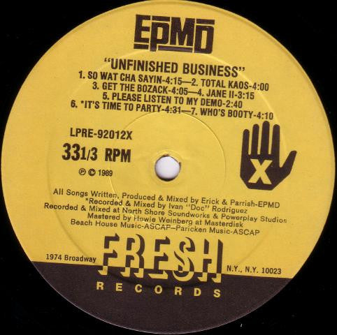 EPMD ~ Unfinished Business (Vinyl) - Djungel & Jazz