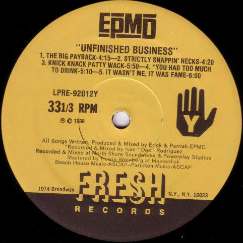 EPMD ~ Unfinished Business (Vinyl) - Djungel & Jazz
