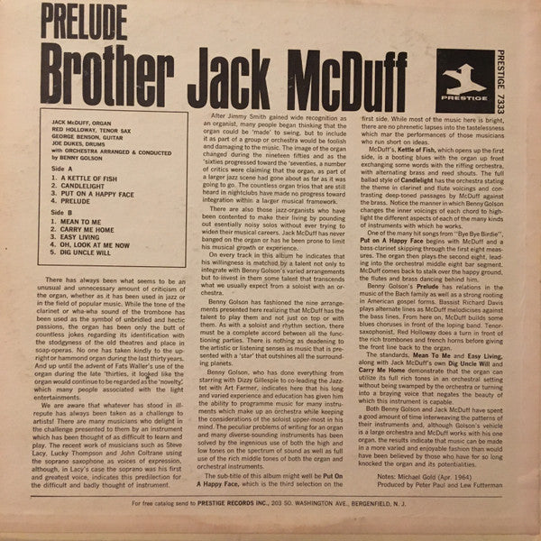 Brother Jack McDuff ~ Prelude (Vinyl) - Djungel & Jazz