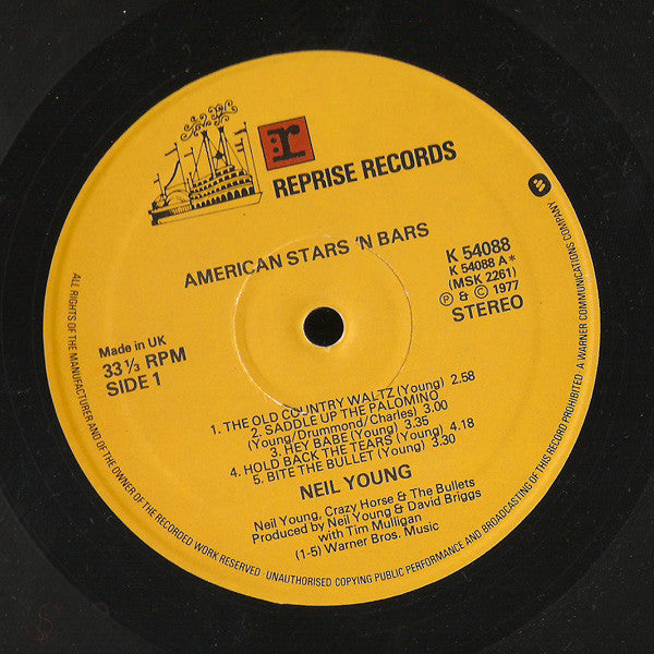 Neil Young : American Stars 'N Bars (LP, Album)