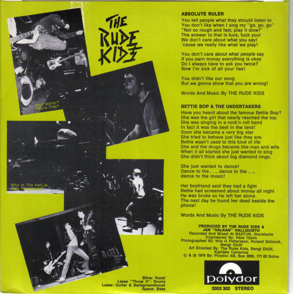 The Rude Kids : Absolute Ruler (7", Single)