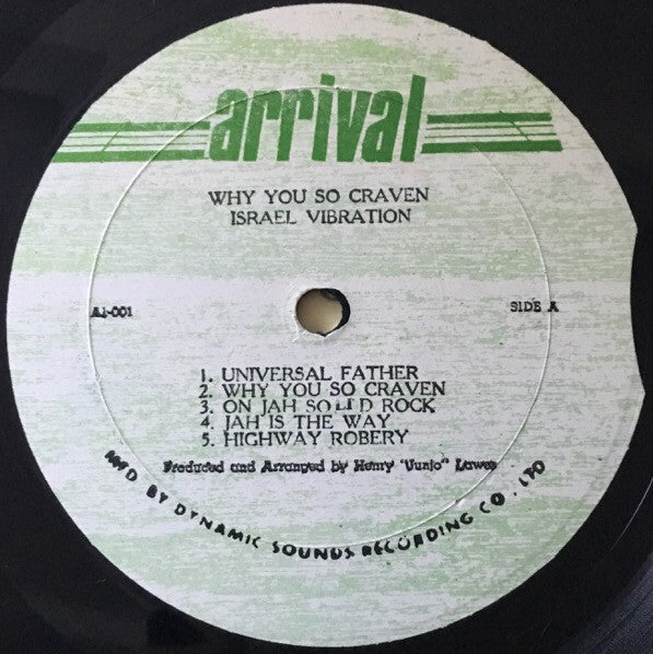 Israel Vibration : Why You So Craven (LP)