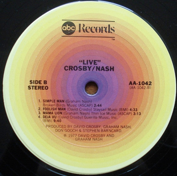 Crosby-Nash ~ Live (Vinyl) - Djungel & Jazz