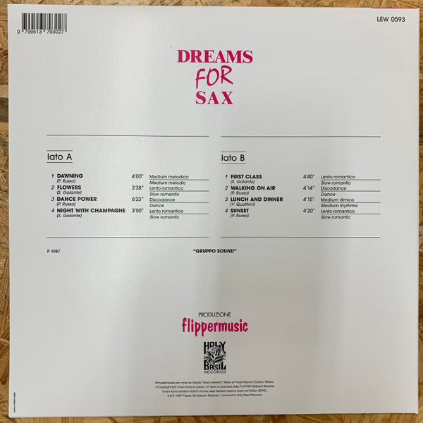 Gruppo Sound ~ Dreams For Sax (Vinyl) - Djungel & Jazz