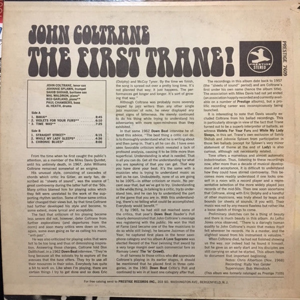 John Coltrane ~ The First Trane (Vinyl) - Djungel & Jazz