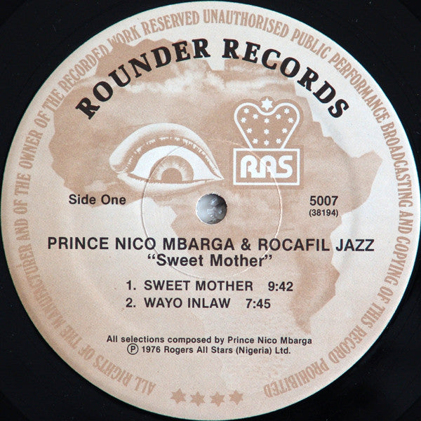 Prince Nico Mbarga And Rocafil Jazz : Sweet Mother (LP, Album, RE)