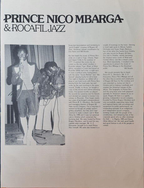 Prince Nico Mbarga And Rocafil Jazz : Sweet Mother (LP, Album, RE)