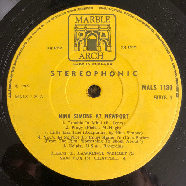 Nina Simone ~ Nina At Newport (Vinyl) - Djungel & Jazz